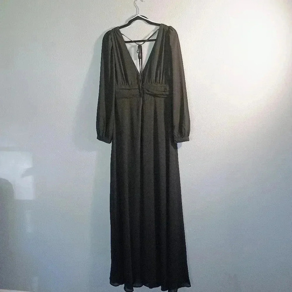 Lulus Love You So Black Long Sleeve Maxi Dress NWOT Size Large - Picture 11 of 13